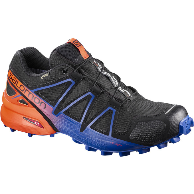 Zapatillas Trail Running Salomon Hombre Negras / Azul Marino / Naranjas - Salomon Argentina SPEEDCRO